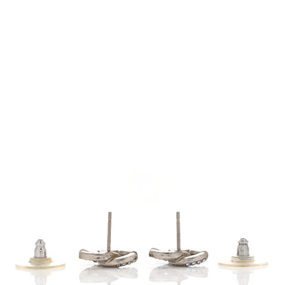 Chanel Crystal CC Earrings Silver 3 of 5