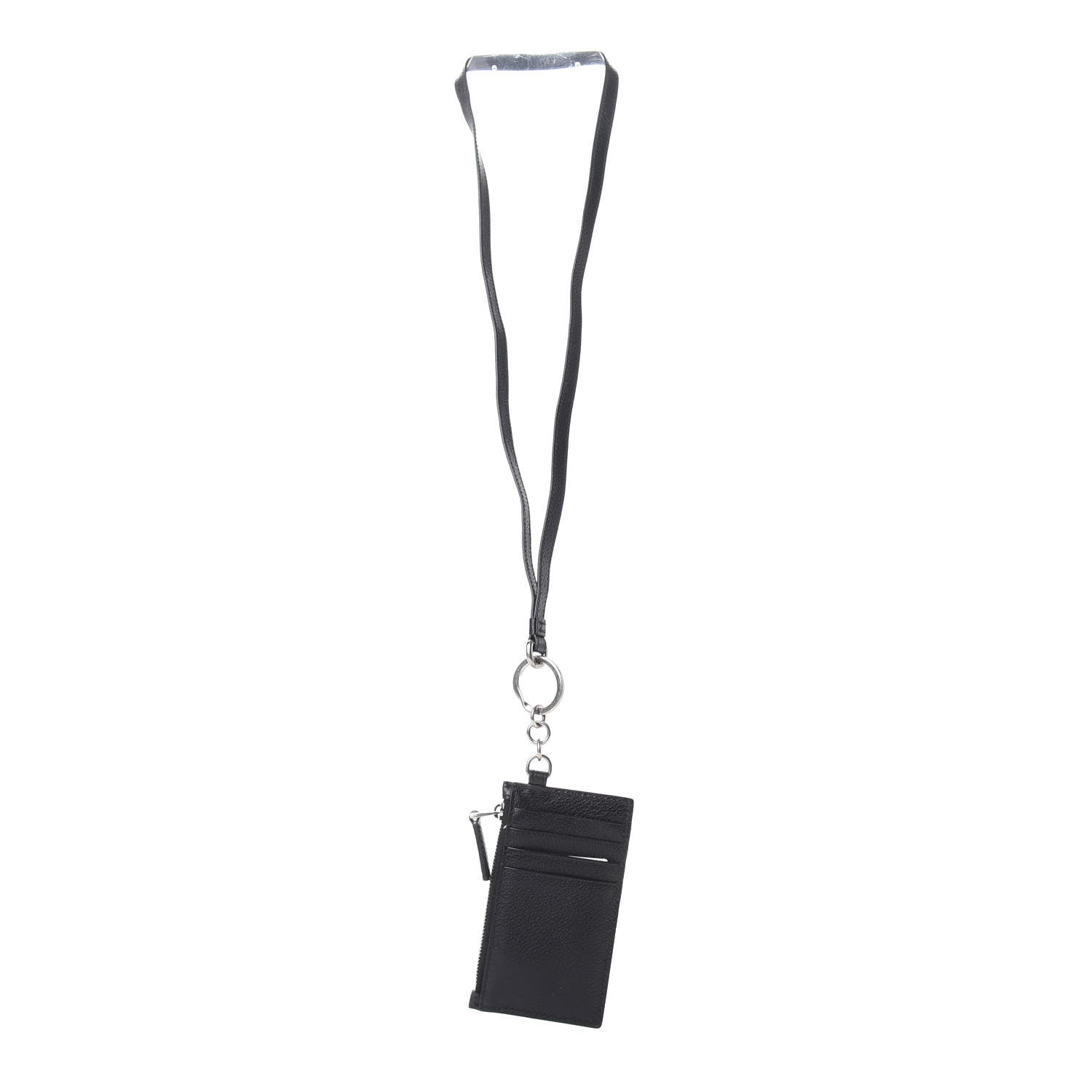 Gucci Calfskin Logo Lanyard Card Case Black 3 of 5