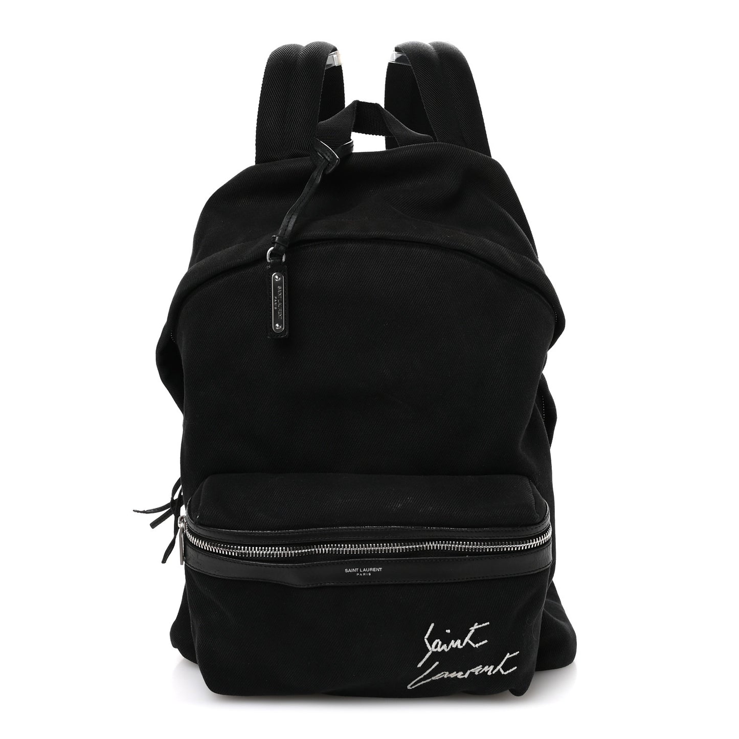 Canvas Signature Embroidered City Backpack Black