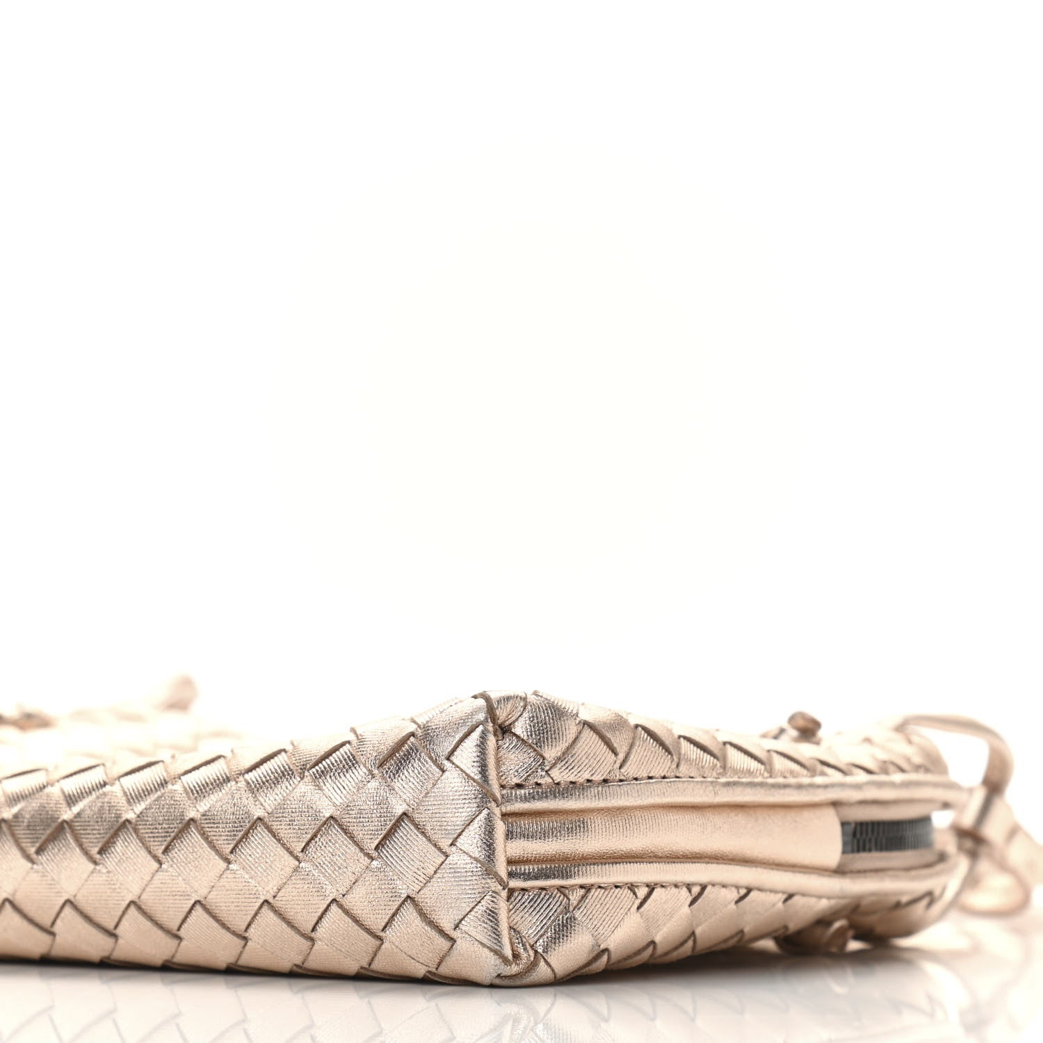 Bottega Veneta Metallic Grosgrain Intrecciato Nodini Crossbody Messenger Copper 9 of 10
