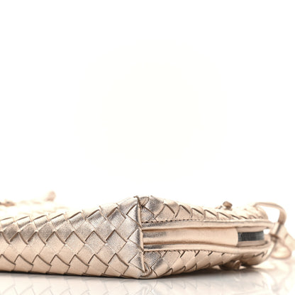 Bottega Veneta Metallic Grosgrain Intrecciato Nodini Crossbody Messenger Copper 9 of 10