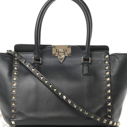 Valentino Garavani Vitello Small Rockstud Double Handle Tote Black 7 of 16