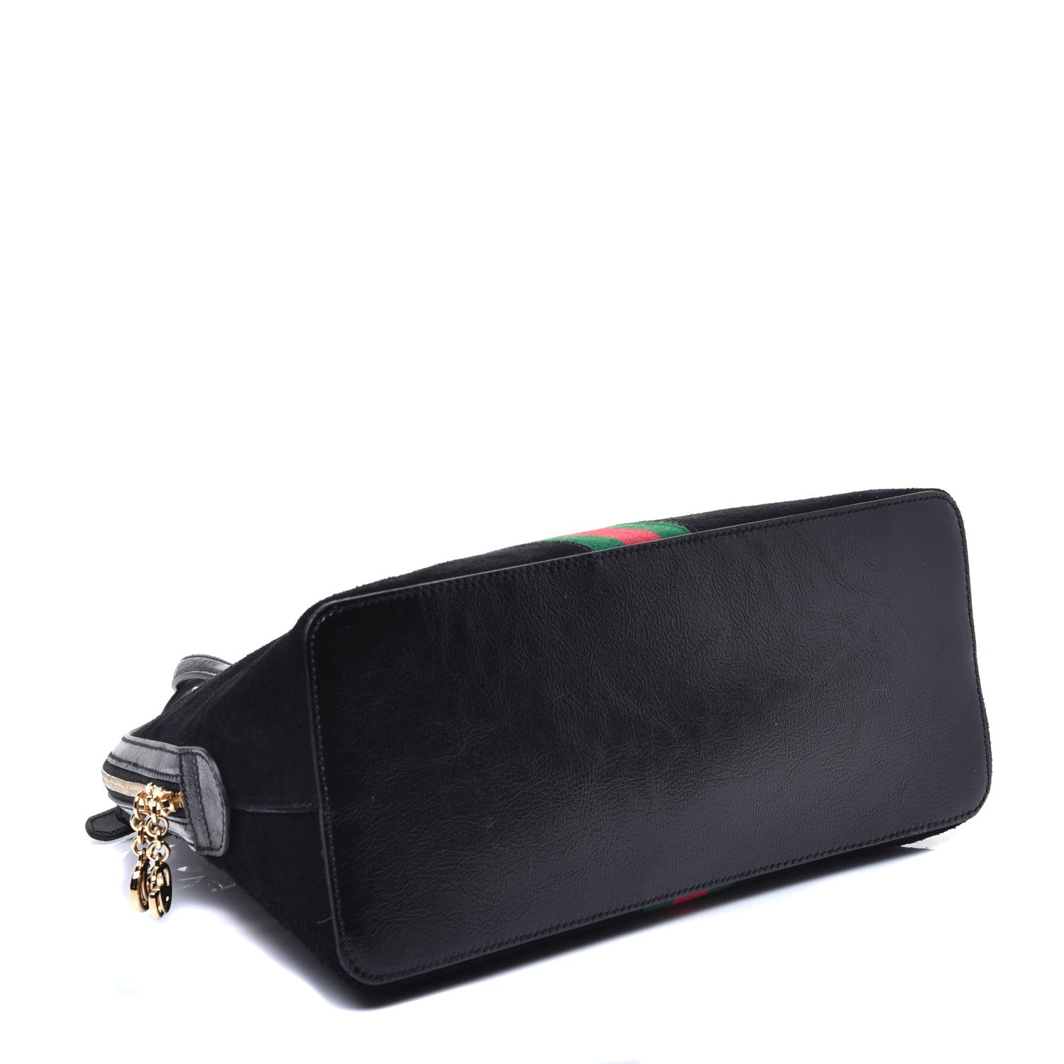 Gucci Suede Patent GG Web Medium Ophidia Top Handle Dome Bag Black 4 of 9
