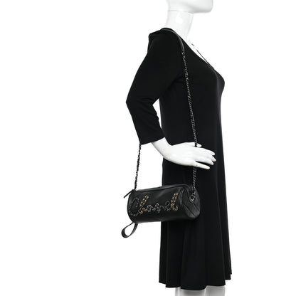 Chanel Calfskin Chain 20s Signature Bowling Bag Black 2 of 10