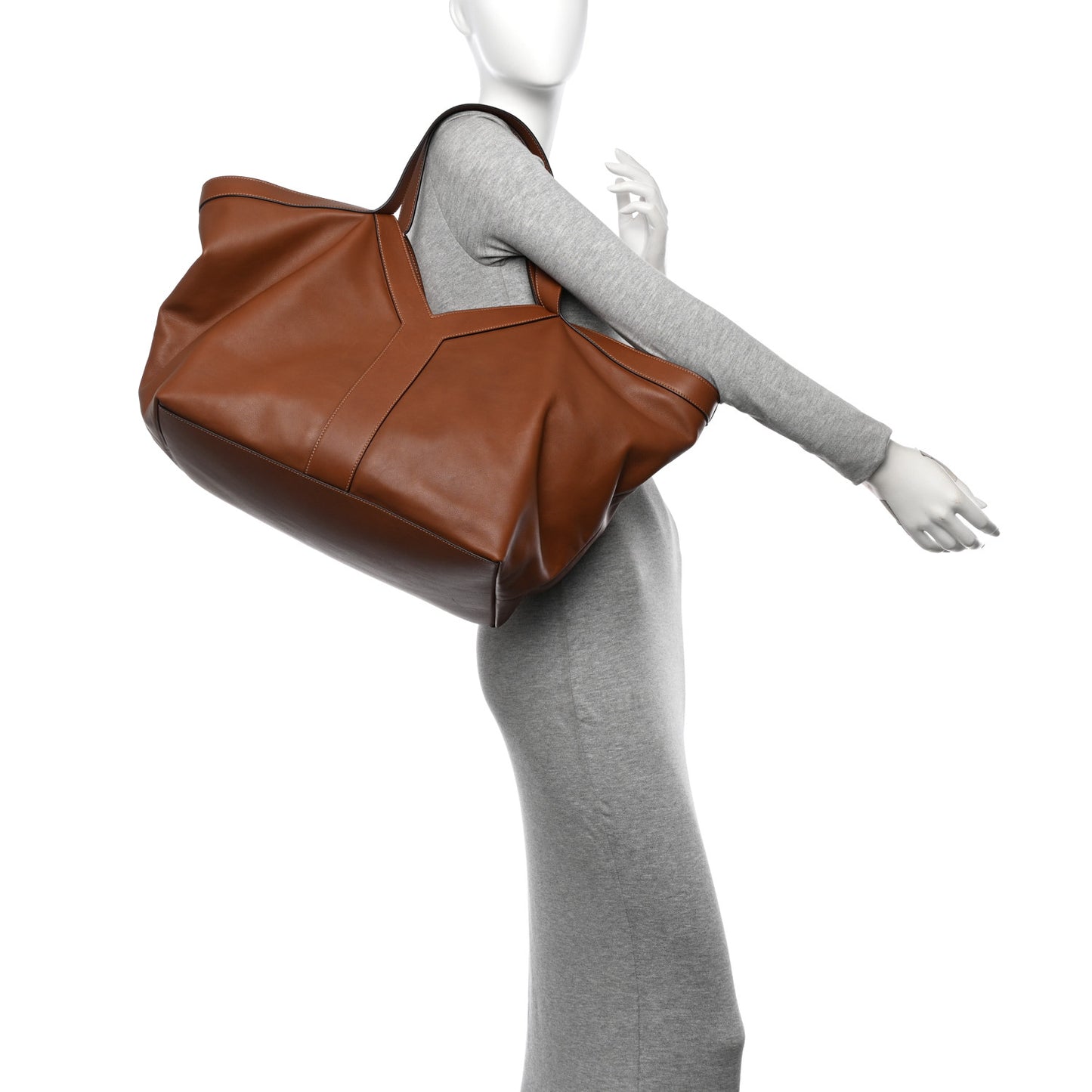 Calfskin Y Tote Brick