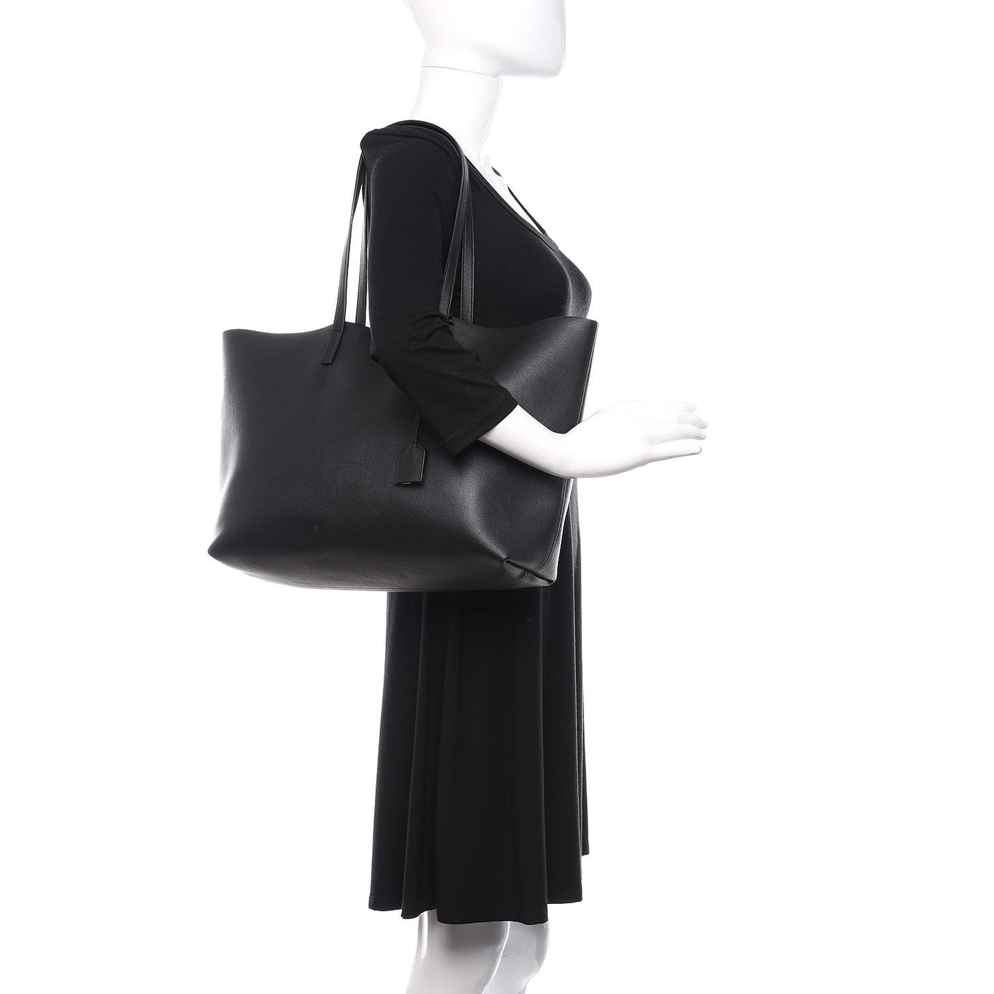 Calfskin Large Shopping Tote Black
