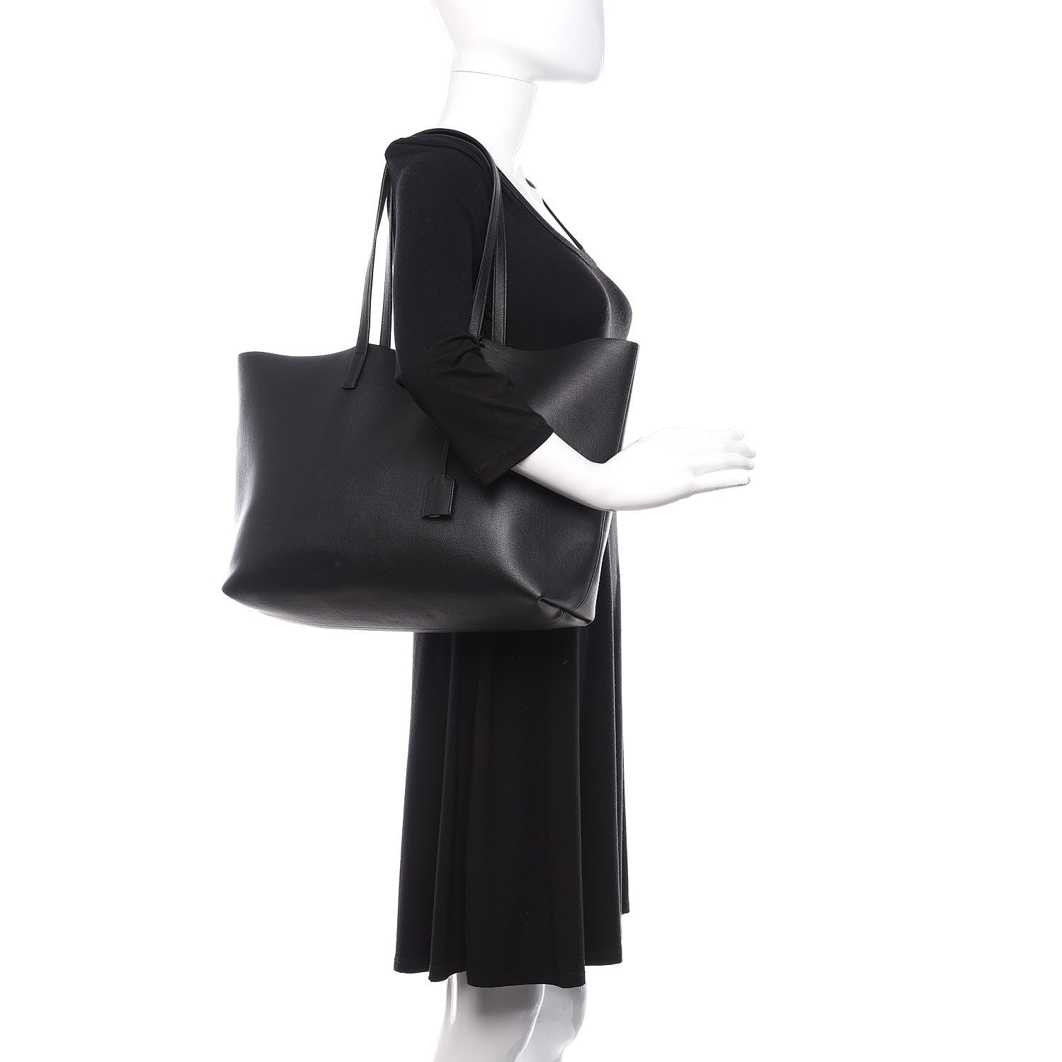 Saint Laurent Calfskin Large Shopping Tote Black 2 of 11