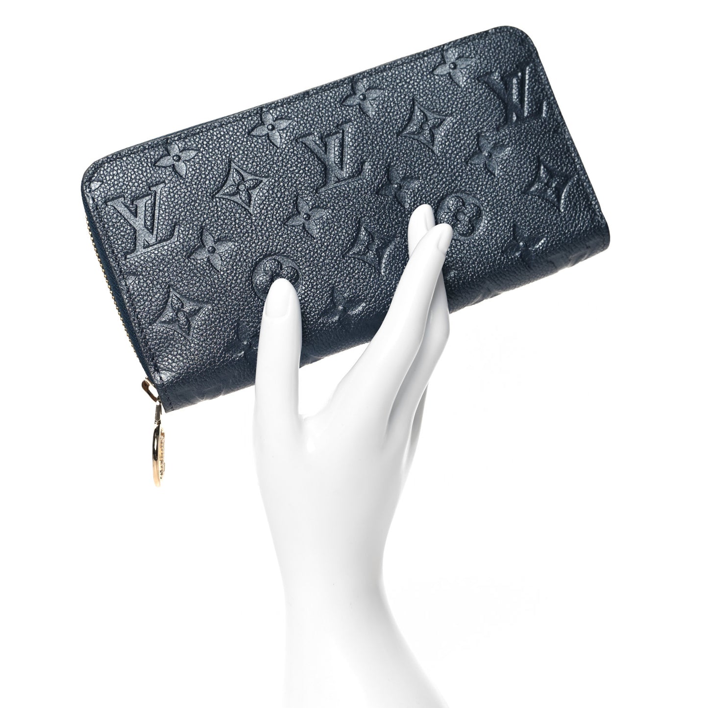 Metallic Empreinte Monogram Zippy Wallet Navy Blue