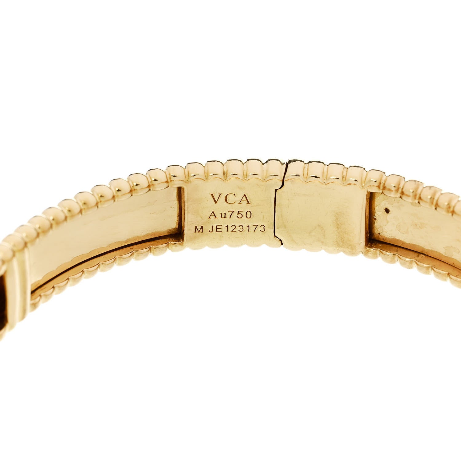 Van Cleef & Arpels 18K Yellow Gold Perlee Signature Bangle Bracelet M 3 of 3