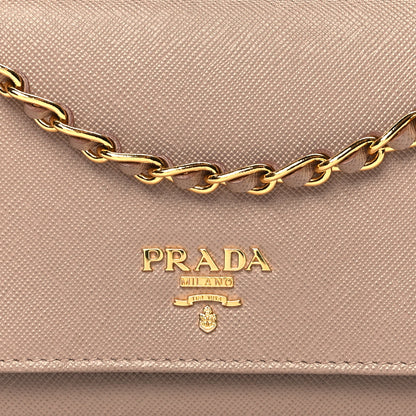 Prada Saffiano Metal Oro Chain Wallet Cammeo 10 of 12