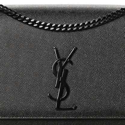 Saint Laurent Grain De Poudre Medium Classic Monogram Monochrome Kate Satchel Black 8 of 10