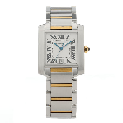 Cartier Stainless Steel 18K Yellow Gold 28mm Tank Francaise Automatic Watch 1 of 4