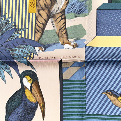 Hermes Silk Twill Grande Theatre Nouveau Scarf 90 Bleu Jean Vert Moutarde 4 of 8