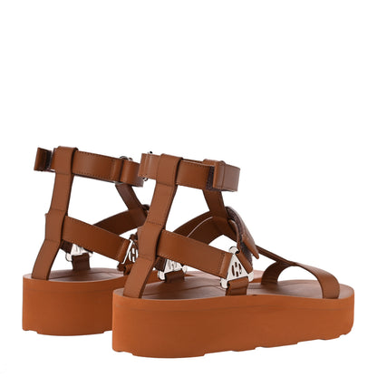 Hermes Calfskin Womens Enid Sandals 38 Naturel 3 of 13