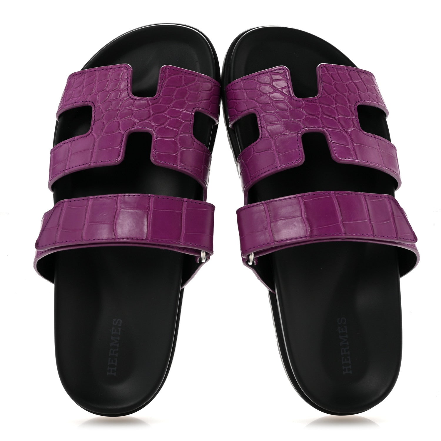 Hermes Matte Alligator Womens Chypre Sandals 38.5 Anemone 1921807