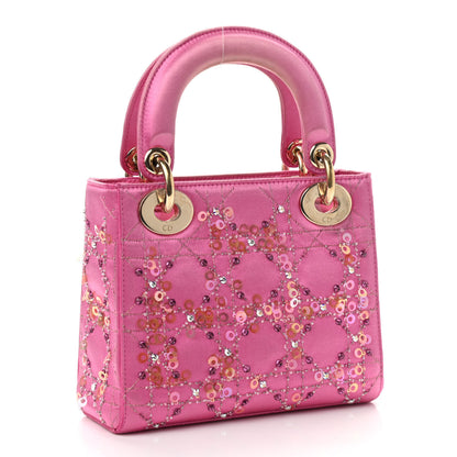 Christian Dior Satin Sequin Mini Lady Dior Pink 2 of 10