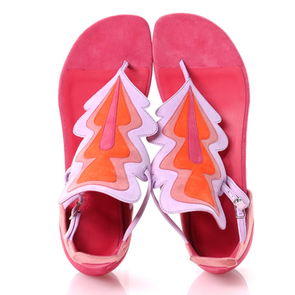 Hermes Chevre Velours Garden Sandals 38.5 Multicolor Rose Vinicunca 2 of 10