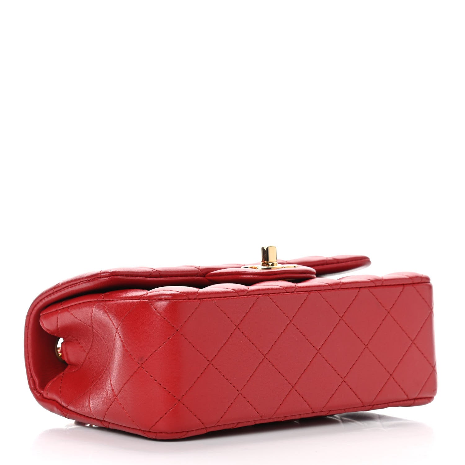 Chanel Lambskin Quilted Mini Rectangular Flap Red 4 of 12