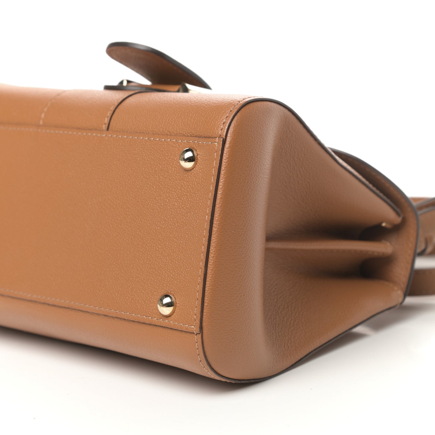 Grained Calfskin Mini Brillant Satchel Natural