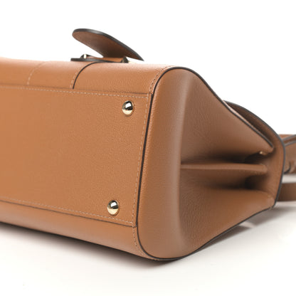 Delvaux Grained Calfskin Mini Brillant Satchel Natural 9 of 10