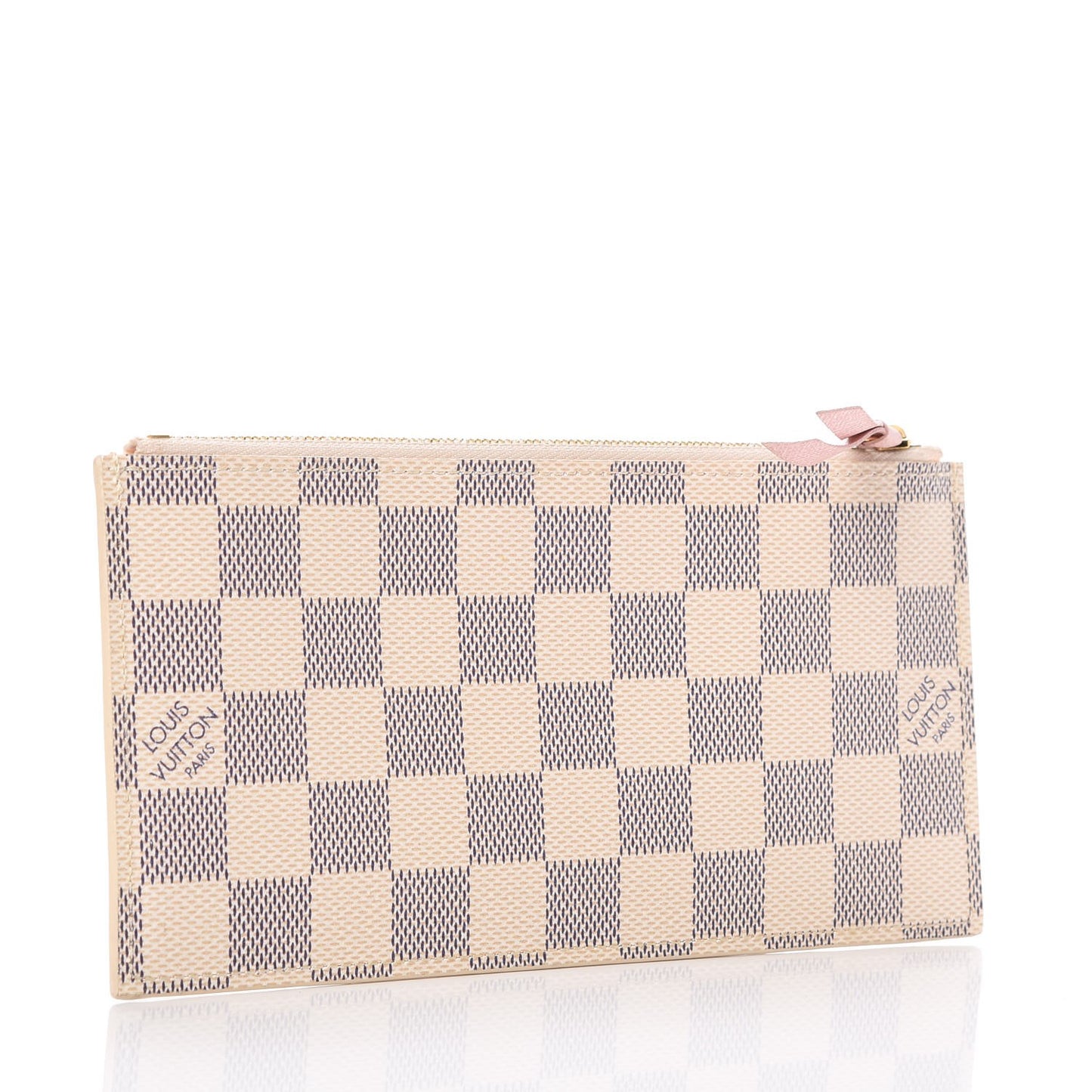 Damier Azur Felicie Chain Wallet Zippered Insert Rose Ballerine