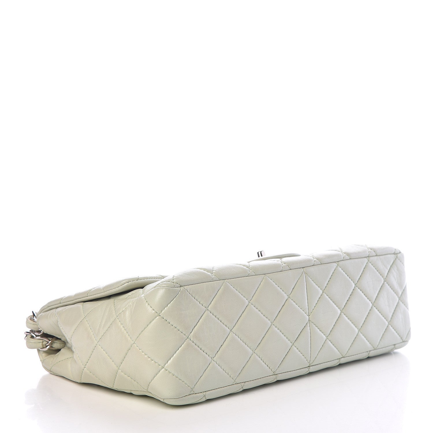 Chanel Lambskin Quilted Jumbo Single Flap Green 4 of 11