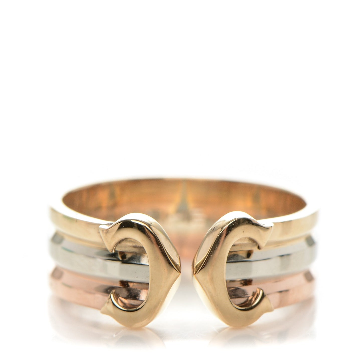 18K Pink Yellow White Gold C De Ring 49 4.75