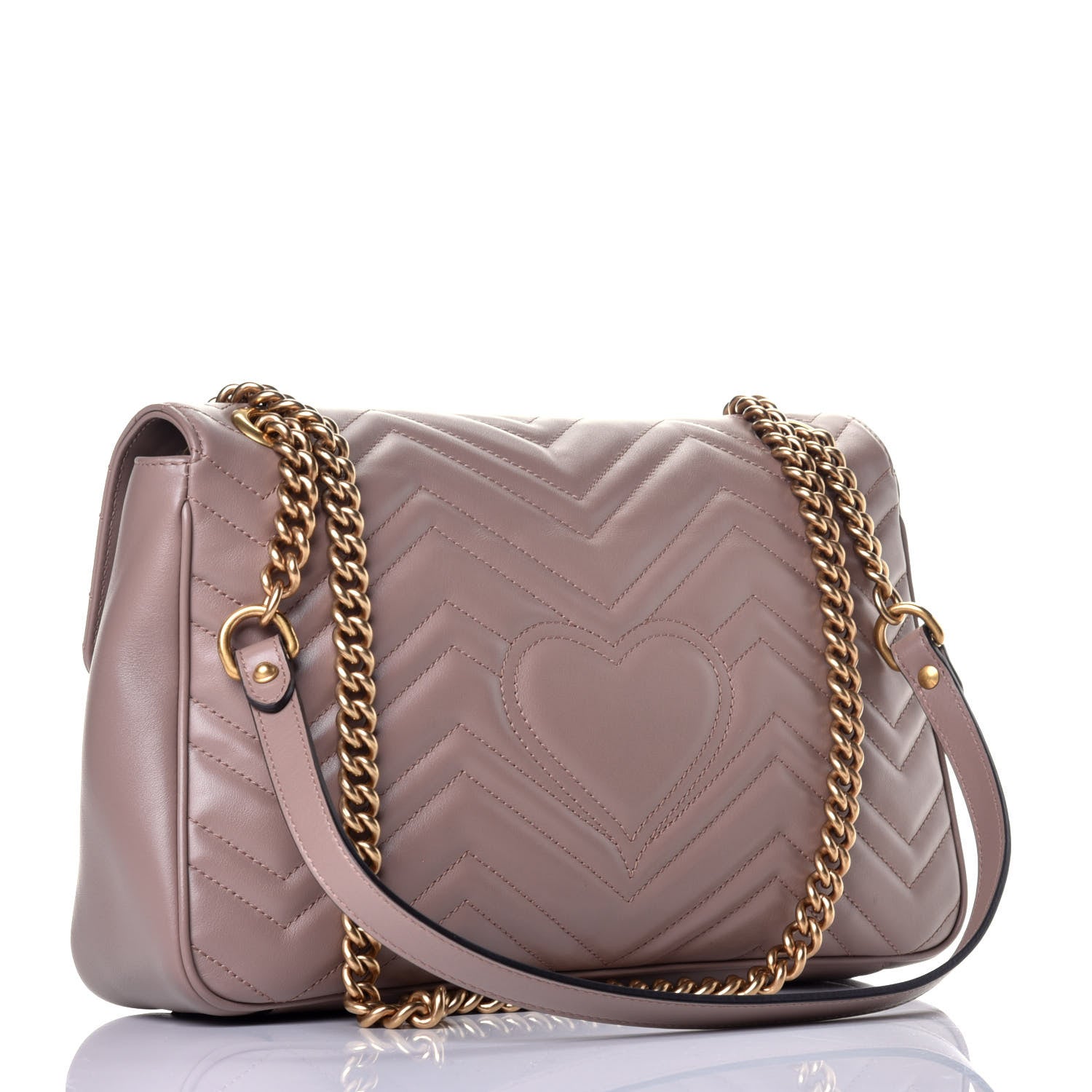 Gucci Calfskin Matelasse Medium GG Marmont Shoulder Bag Porcelain Rose 3 of 8
