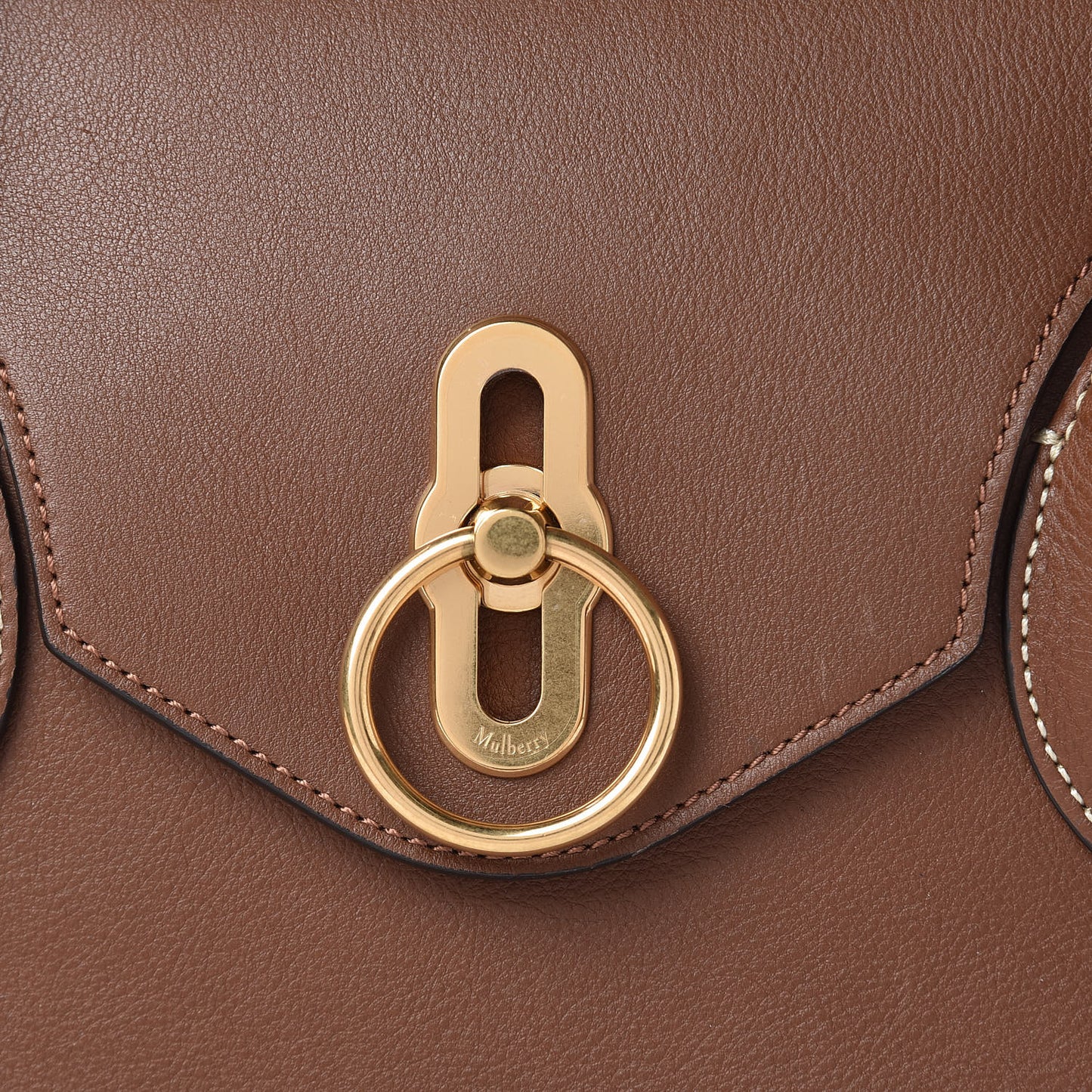 Silky Calfskin Large Seaton Tan