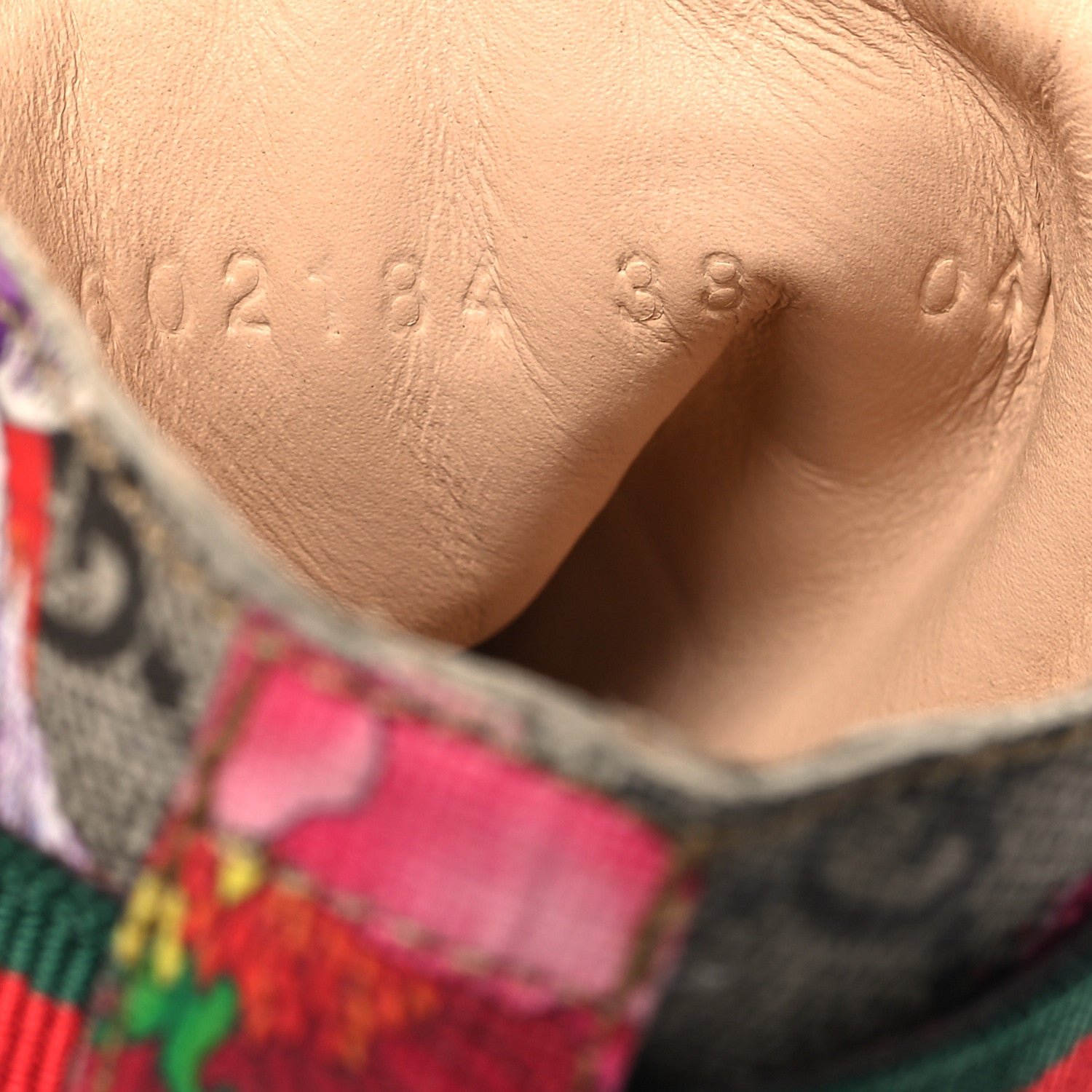 Gucci GG Supreme Monogram Flora Lace Up Combat Ankle Boots 38 Beige Multicolor Red 7 of 8