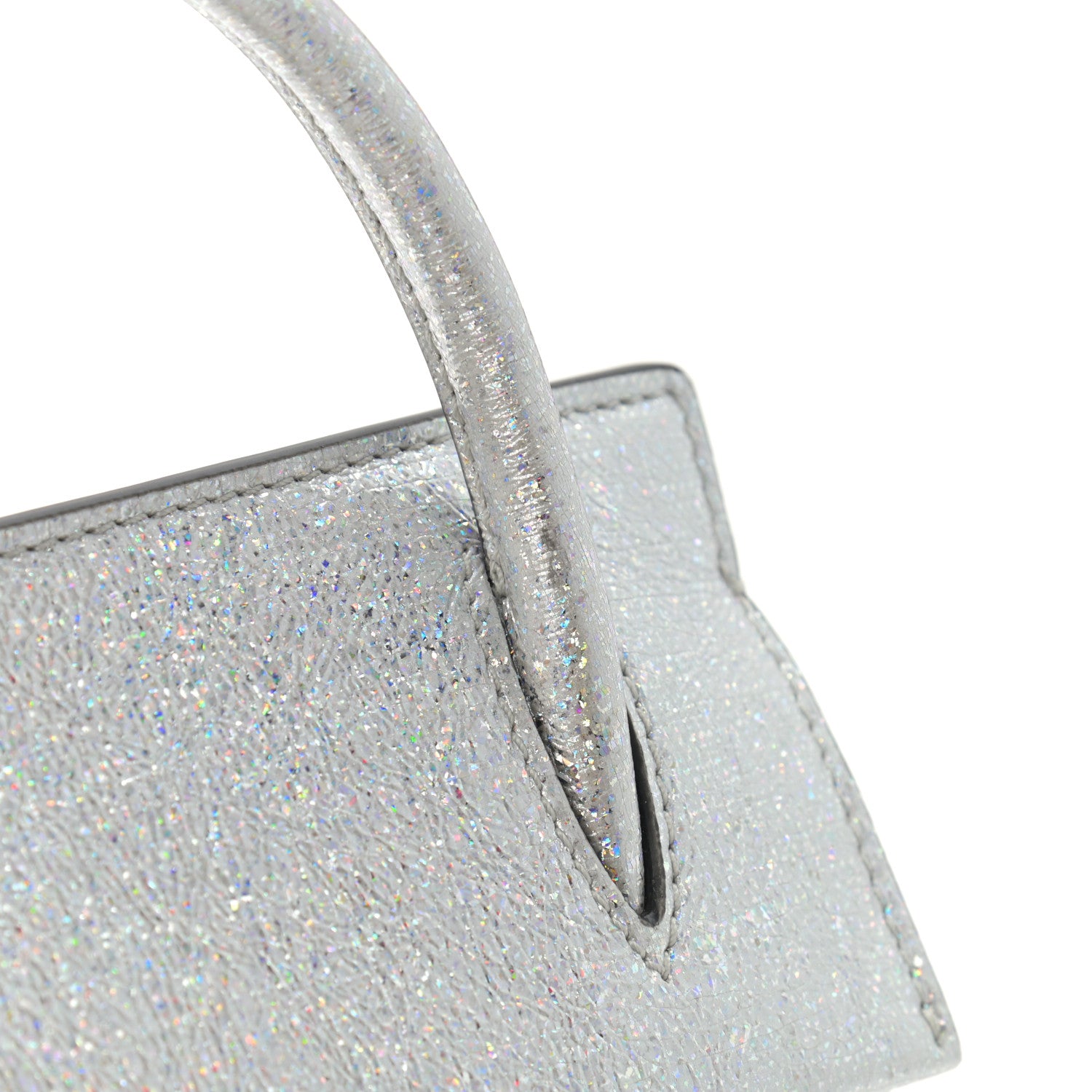 Christian Louboutin Metallic Calfskin Paloma Top Handle Shoulder Bag Silver 11 of 12