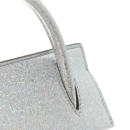 Christian Louboutin Metallic Calfskin Paloma Top Handle Shoulder Bag Silver 11 of 12