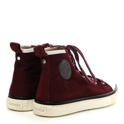 Hermes Suede Jimmy High Top Sneakers 36 Bordeaux 4 of 7