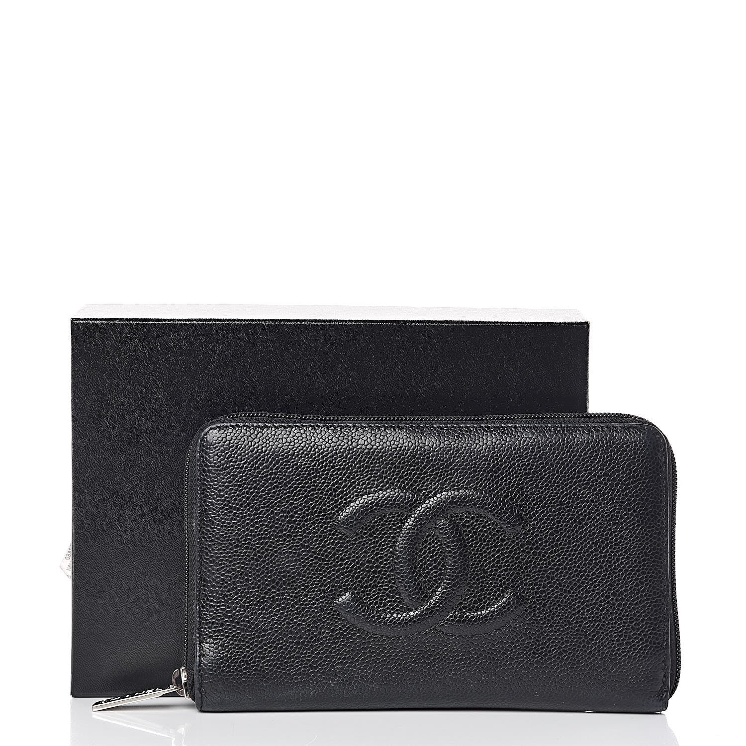 Chanel Caviar Large Timeless CC Zip Around Organizer Wallet Black 14 of 14