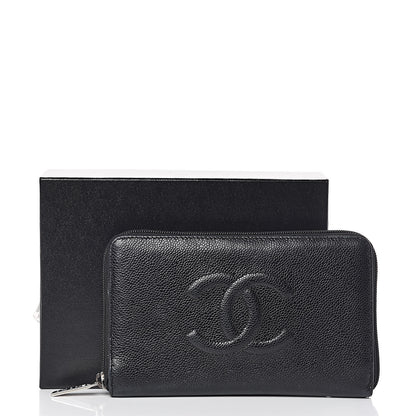 Chanel Caviar Large Timeless CC Zip Around Organizer Wallet Black 14 of 14
