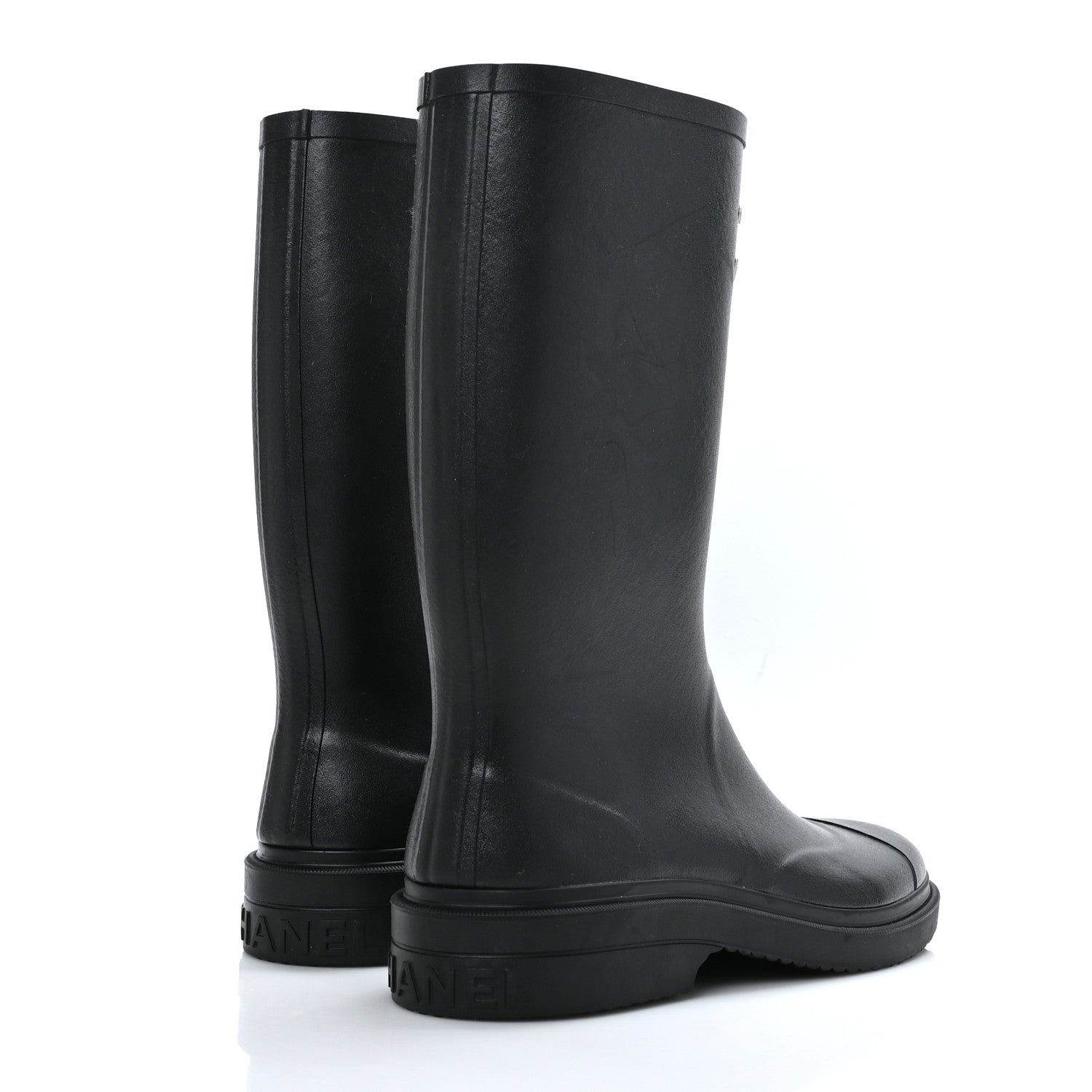 Chanel Caoutchouk CC High Boots 42 Black 4 of 7