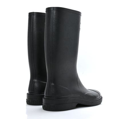 Chanel Caoutchouk CC High Boots 42 Black 4 of 7