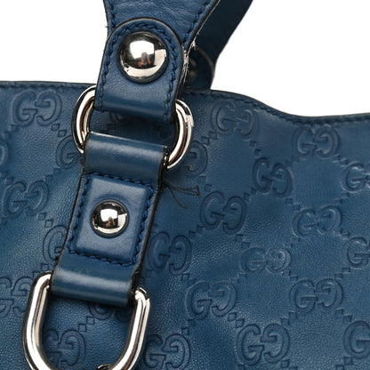 Gucci Guccissima Medium Icon Bit Tote Blue 15 of 23