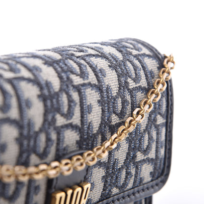 Christian Dior Oblique DiorAddict Wallet On Chain Clutch Navy Blue 8 of 9
