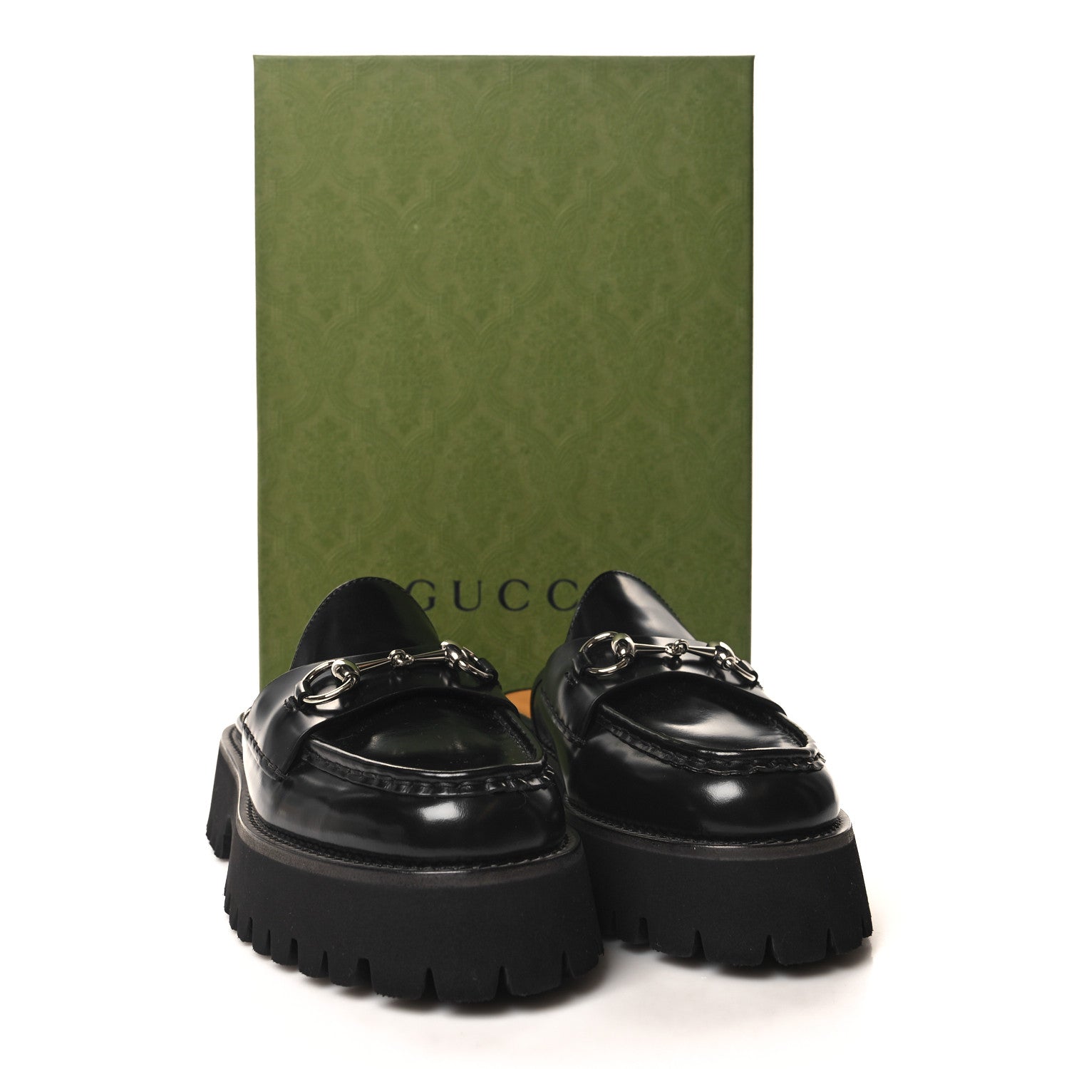 Gucci Magnum Calfskin Womens Horsebit Platform Mules 38 Black 9 of 9