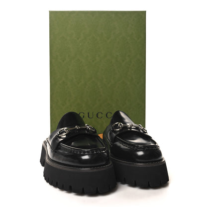 Gucci Magnum Calfskin Womens Horsebit Platform Mules 38 Black 9 of 9