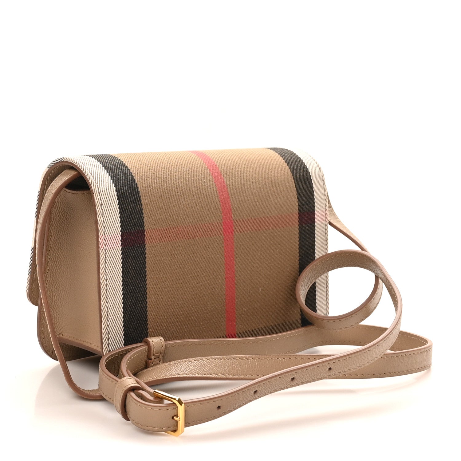 Burberry Grained Calfskin House Check Small Madison Shoulder Bag Chestnut Beige 3 of 9