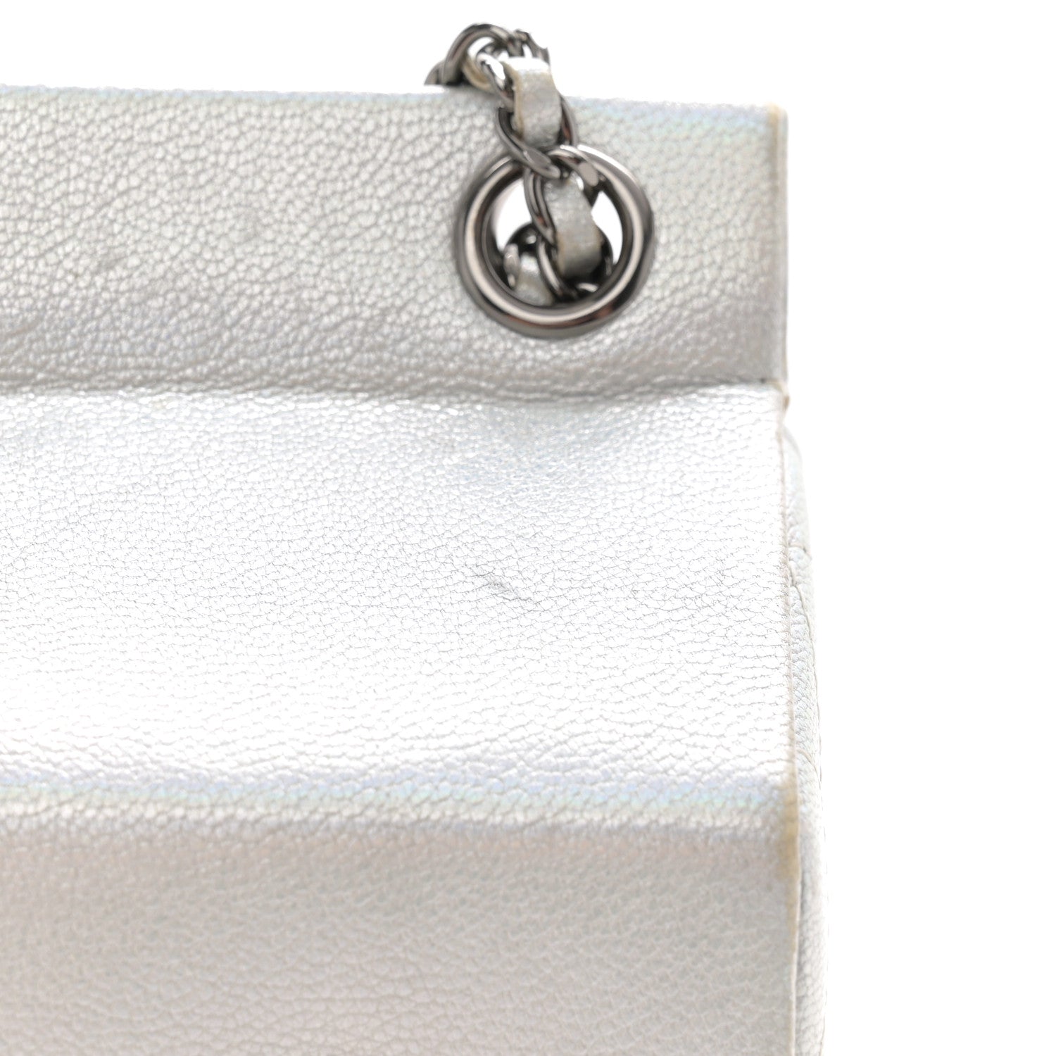 Chanel Metallic Goatskin Lait de Coco Milk Carton Bag Silver 14 of 16