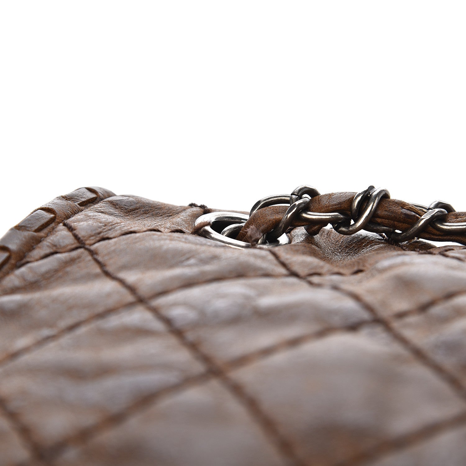 Chanel Aged Crumpled Calfskin Vintage Flap Brown 16 of 17