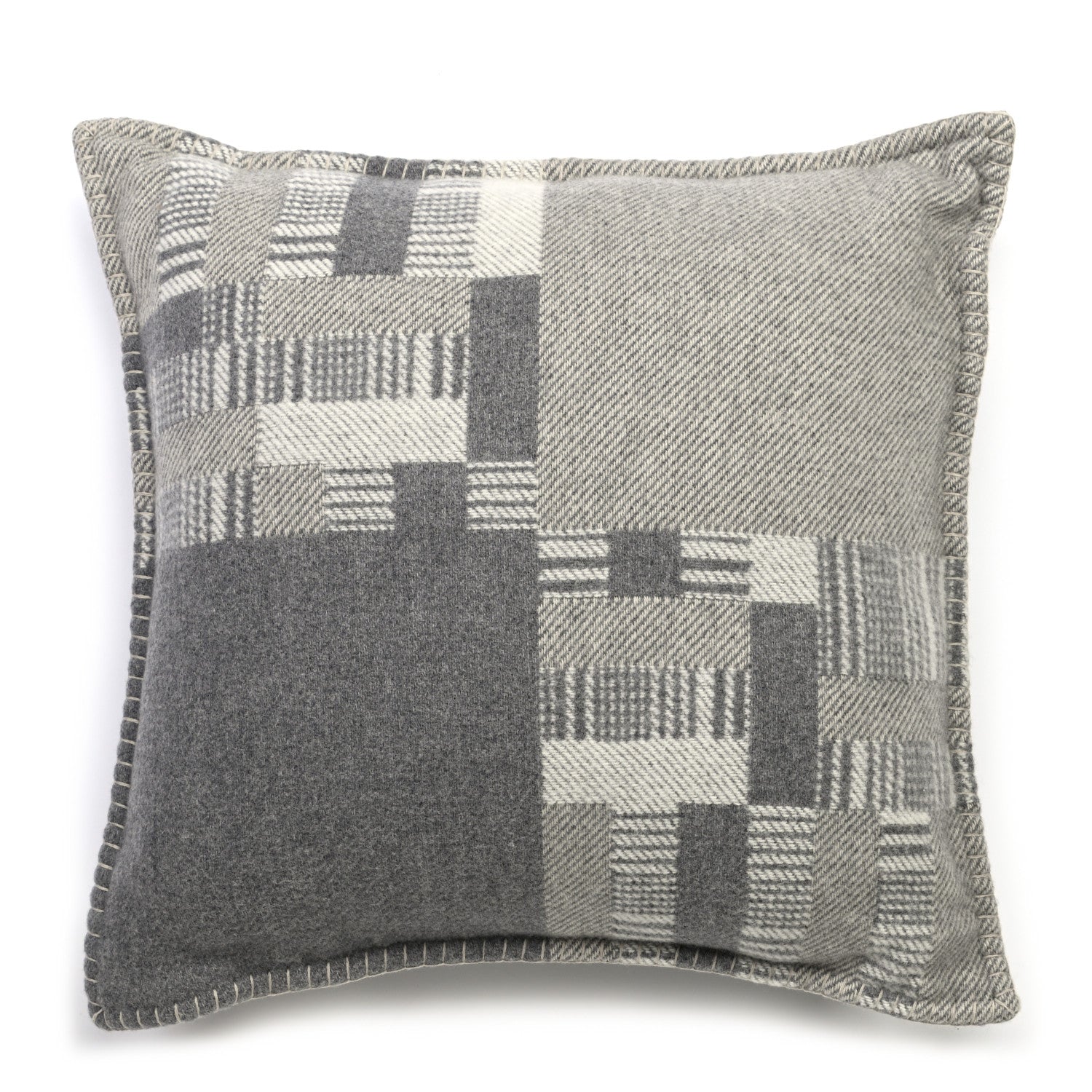 Hermes Wool Cashmere Avalon Paper Block Pillow Gris Acier 2 of 6