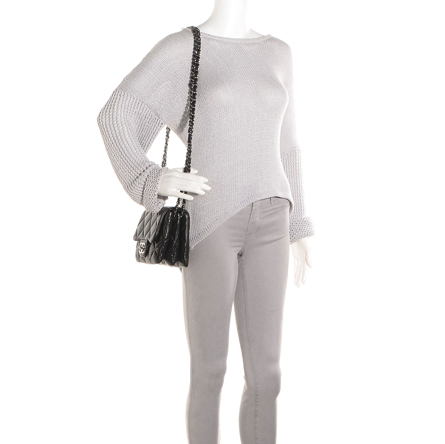 Chanel Lambskin Quilted Mini Chanel 3 Flap Black 2 of 9