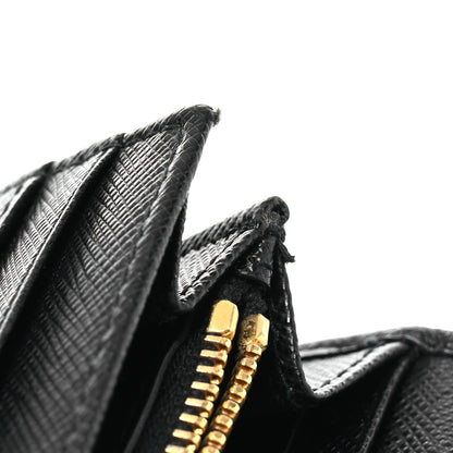 Prada Saffiano Metal Continental Flap Wallet Black 14 of 14