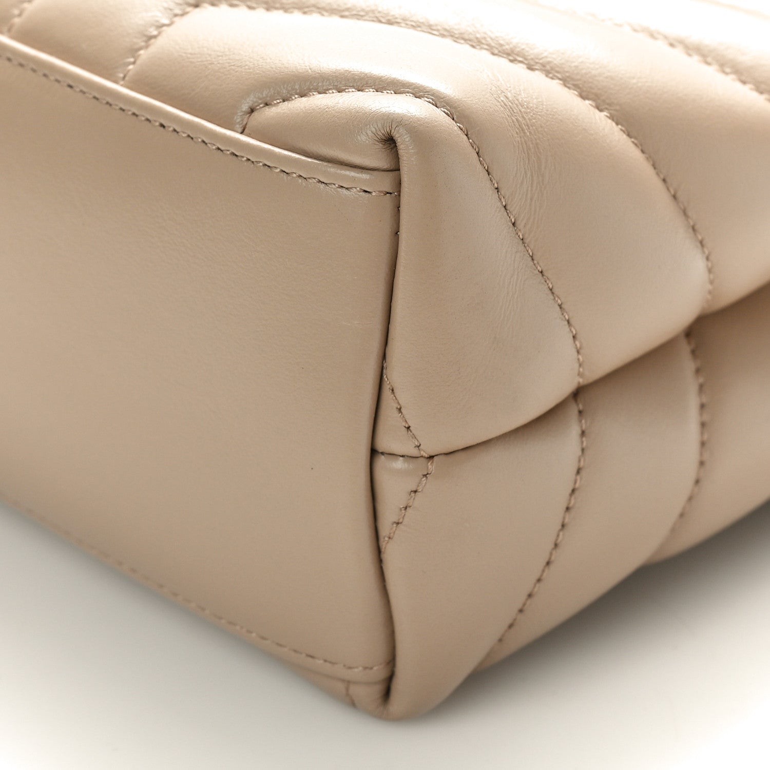 Saint Laurent Calfskin Y Quilted Monogram Small Loulou Chain Satchel Dark Beige 9 of 10