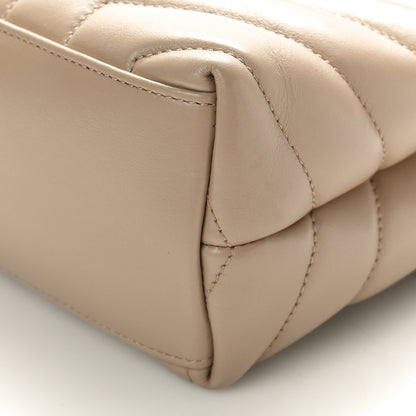 Saint Laurent Calfskin Y Quilted Monogram Small Loulou Chain Satchel Dark Beige 9 of 10