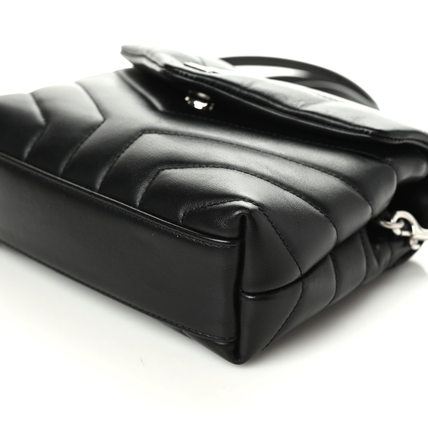 Saint Laurent Calfskin Y Quilted Monogram Toy Loulou Crossbody Bag Black 6 of 9
